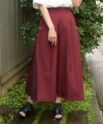 接触冷感レース切替ワイドパンツ【WEB先行販売】(赤-F)