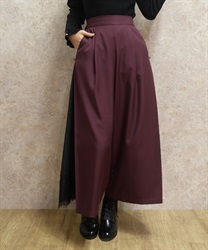裾レースサイド切替ワイドパンツ【WEB先行販売】(ワイン-F)