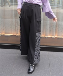 サイドフロッキープリントパンツ【WEB先行販売】(黒-F)