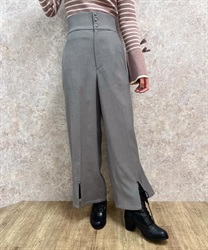 ハイウエストスリットパンツ(グレー-F)