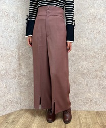 ハイウエストスリットパンツ(ピンク-F)