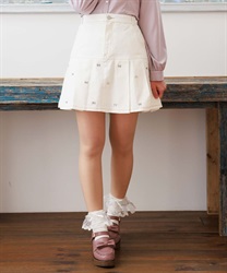 リボンパーツデニムスカート【2点10%OFF対象商品】(生成り-M)