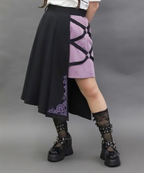 クロスベルト麻雀牌刺繍スカート(パープル-M)