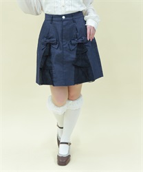 レースフリルデニムスカート【期間限定価格】(インディゴ-M)