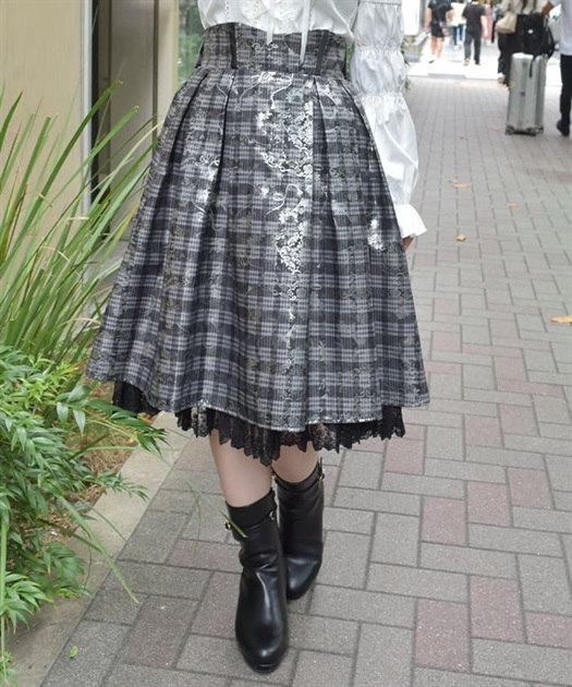 メタリック×チェック柄スカート | 衣料 | axes femme online shop メタリック×チェック柄スカート | 衣料 | axes femme online shop