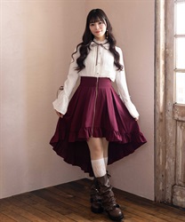 フィッシュテールジップスカート(ワイン-M)