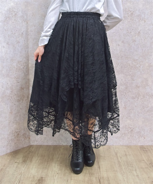 ペチ付イレヘムレーススカート | axes femme | axes femme ペチ付イレヘムレーススカート | axes femme | axes femme