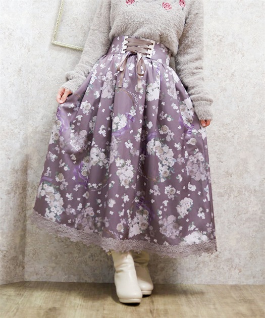 ローズリース柄スカート | outlet | axes femme online shop ローズリース柄スカート | outlet | axes femme online shop