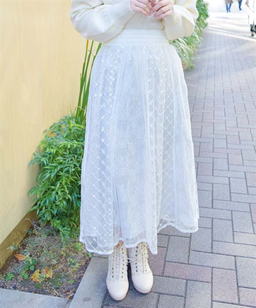 スパンコールチュールスカート | outlet | axes femme online shop スパンコールチュールスカート | outlet | axes femme online shop