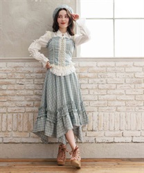 チェックギャザーイレヘムスカート【予約】