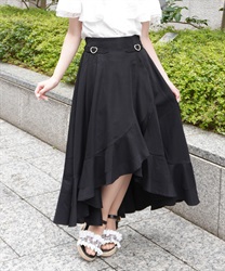 ラッフルフリルイレヘムスカート(黒-M)