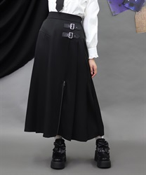 ファスナーデザインロングスカート(黒-M)