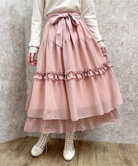 裾レースティアードスカート | outlet | axes femme online shop 裾レースティアードスカート | outlet | axes femme online shop