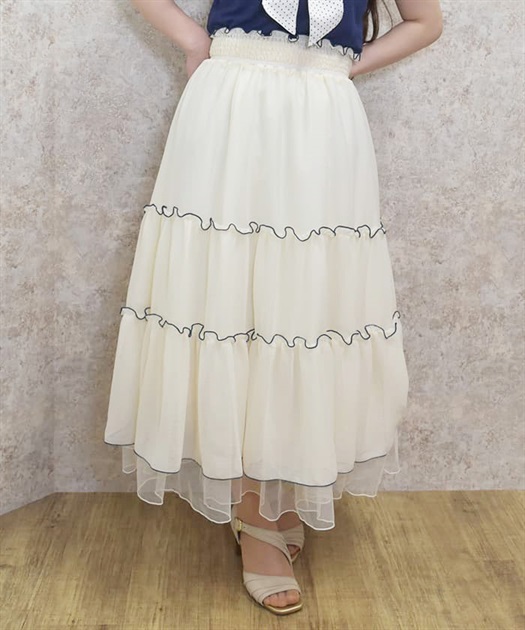 フリルメロー楊柳シフォンスカート | レディース服・レディース フリルメロー楊柳シフォンスカート | レディース服・レディース
