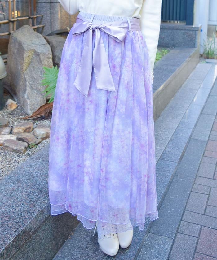 雪桜柄スカート | レディース服・レディースファッションなら