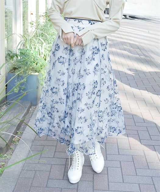 フロッキーチュールスカート【2点10%OFF対象商品】