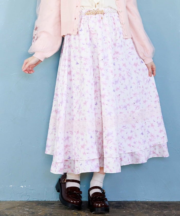 サクラ柄フレアスカート | レディース服・レディース サクラ柄フレアスカート | レディース服・レディース