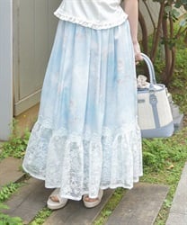 メールエシエルプリントスカート(サックス-F)
