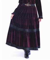 ベロアティアードロングスカート【予約】