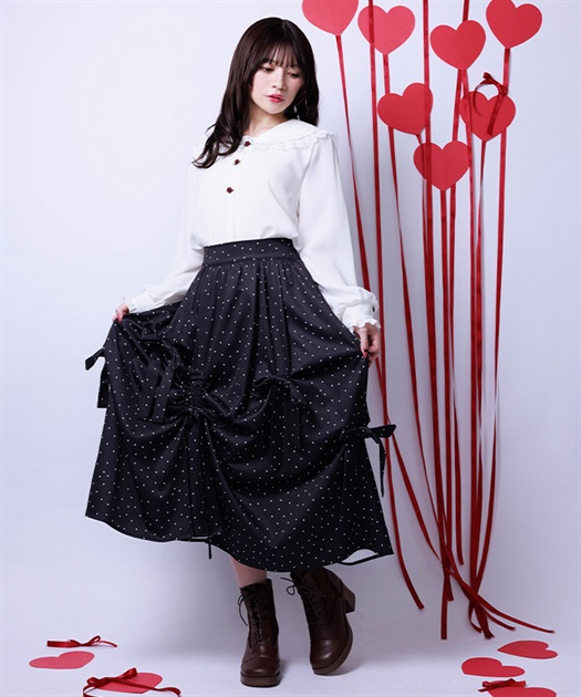 リボン×タック×ドロストスカート | axes femme | axes femme online shop