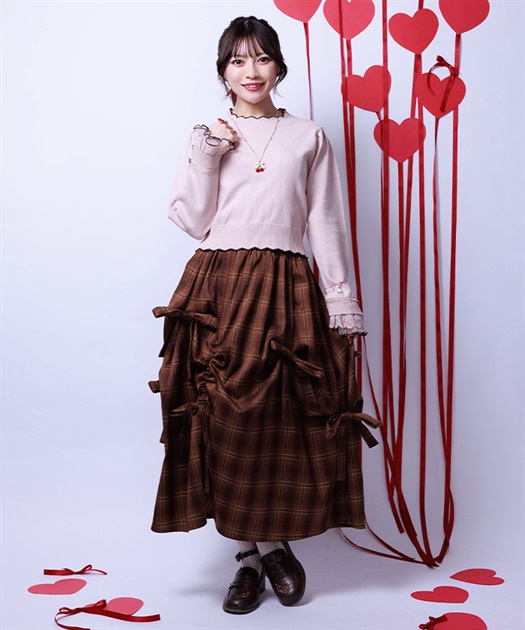 リボン×タック×ドロストスカート | axes femme | axes femme online shop