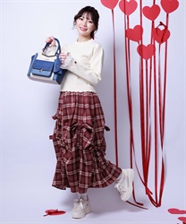 リボン×タック×ドロストスカート【期間限定価格】(ピンク-F)