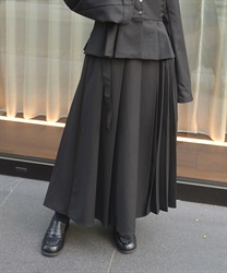 プリーツ切替スカート(黒-F)