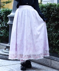 桜レース×桜柄スカート(ラベンダー-F)