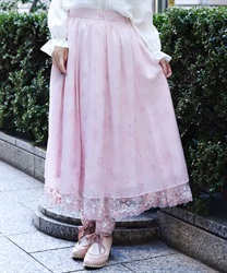 桜レース×桜柄スカート(ピンク-F)