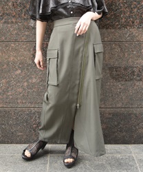 ジップタイトスカート(カーキ-F)