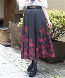 彼岸花柄スカート【WEB先行販売】(赤-F)