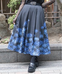 彼岸花柄スカート【WEB先行販売】(ブルー-F)