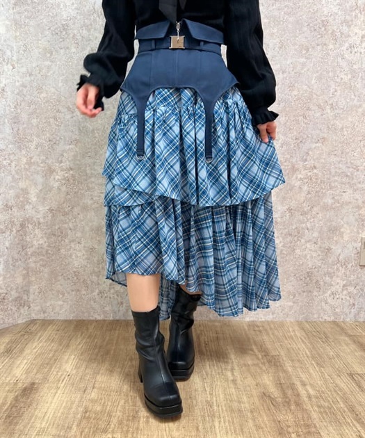 コルセット付アシメフリルスカート | outlet | axes femme
