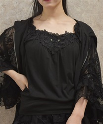 ローズレースタンクトップ【2点10%OFF対象商品】(黒-F)