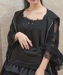 416◇モチーフレースビジューキャミ ブルー axes femme