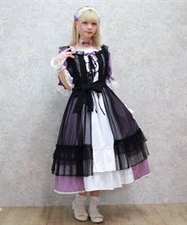 ドットチュールエプロン 黒 axes femme kawaii｜Yahoo!フリマ