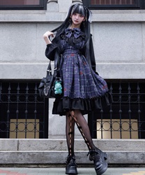 ナイトメアチェックワンピース(パープル-M)