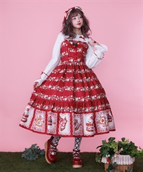 ベイクドベリーロング丈ジャンパースカート【三次予約】(赤-M)