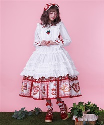 コットンフリルエプロン(白-M)