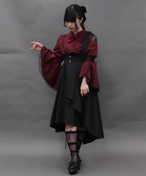 アシメベストデザインワンピース(黒-M)