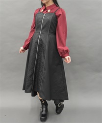 ジャガード切り替えワンピ