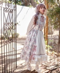 クラシカルローズ柄ジャンスカ【受注生産】(生成り-M)