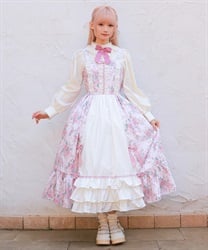 クラシカルローズ柄ジャンスカ【受注生産】(ピンク-M)