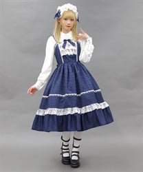 ヴィクトリアンジャンパースカート(紺-M)