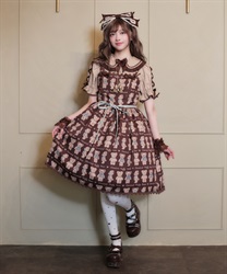 フラッフィベア柄ジャンパースカート【ランク限定Web先行販売】(茶-M)