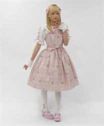 フラッフィベア柄ジャンパースカート【ランク限定Web先行販売】(ピンク-M)