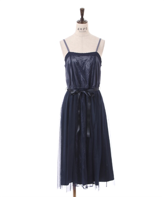 レース×チュールキャミワンピ | outlet | axes femme online shop レース×チュールキャミワンピ | outlet | axes femme online shop