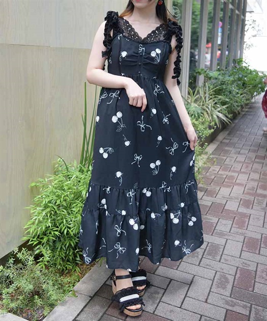 チェリー柄フリルリボンワンピース | axes femme | axes femme チェリー柄フリルリボンワンピース | axes femme | axes femme