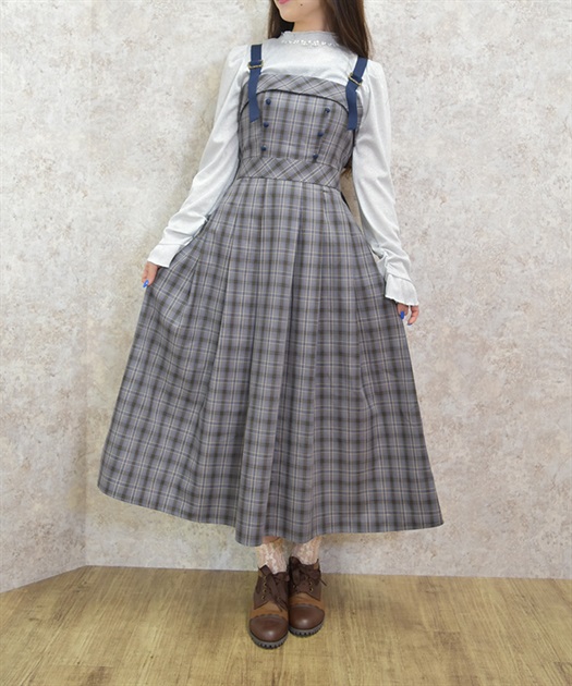 バックリボンチェック柄ジャンパースカート | outlet | axes バックリボンチェック柄ジャンパースカート | outlet | axes