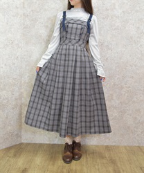 バックリボンチェック柄ジャンパースカート | outlet | axes バックリボンチェック柄ジャンパースカート | outlet | axes